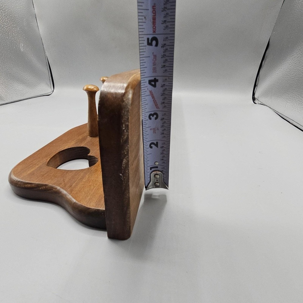 Vintage Cottagecore Wood Shelf Coat Rack Hearts Cutout 3 Pegs 22" Grandmacore - Picture 10 of 13
